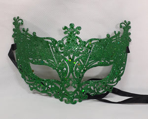 Masquerade Mask - Glittery, Green or Pink