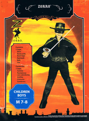 Zorro Costume for Kids 7-8y
