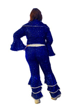 Load image into Gallery viewer, blue and white glittery abba disco retro costume