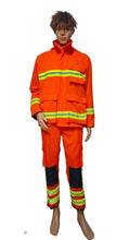 Load image into Gallery viewer, orange fireman uniform with reflector
