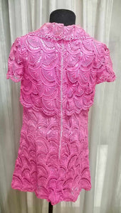 Retro Vintage 1950s 1960s 1970s (Pink Eyelet)