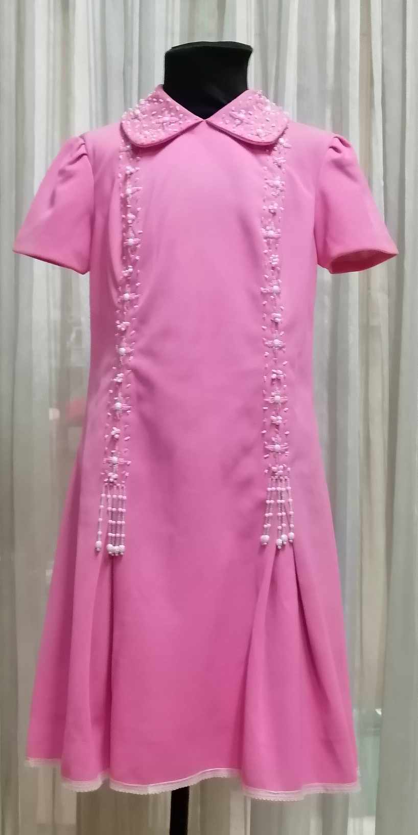 Retro Vintage Dress 1950s 1960s 1970s (Pink Dress)