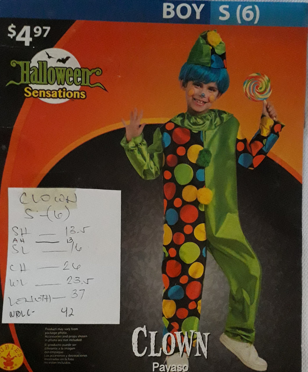 Clown Costume for kids (4-6yo)