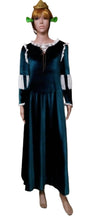 Load image into Gallery viewer, green archery costume with a headpiece crown and ears of Princess fiona of Shrek Movie