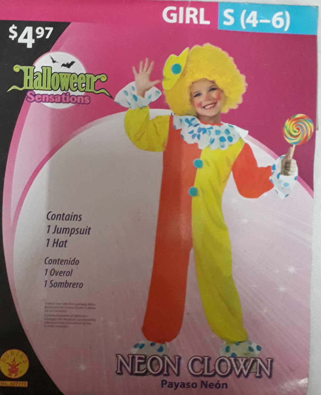 Clown Costume for Kids 4-6y